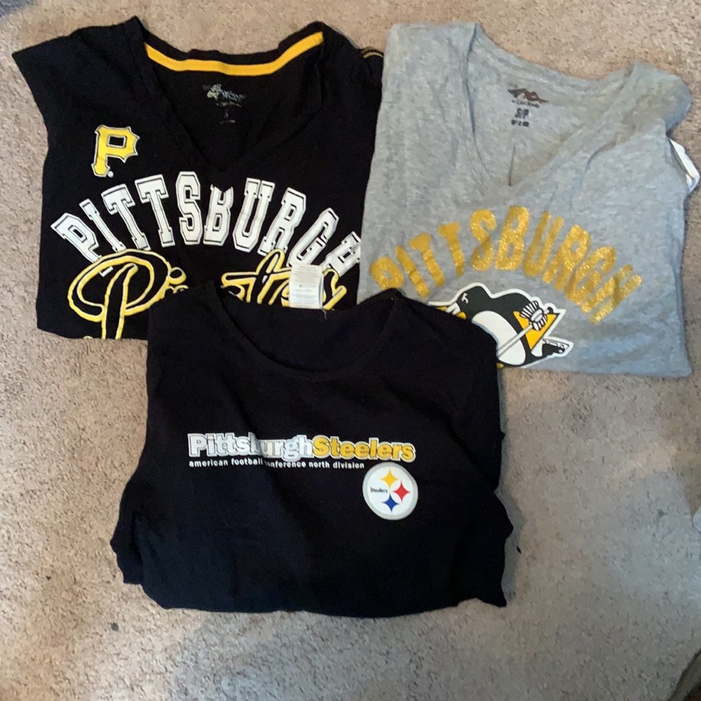 3 Pittsburgh Sports Shirts - Steelers-Pens-Pirates
